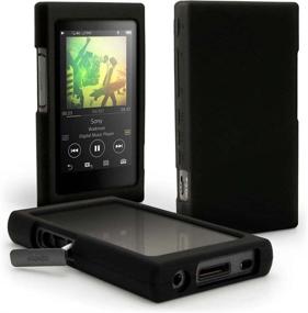 img 4 attached to 📱 Чехол-подставка из черного мягкого силикона для Sony NW A55 A35 Walkman - совместим с NW-A55HN, A56HN, A57HN и другими