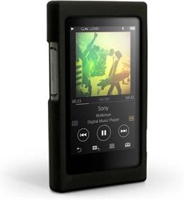 img 3 attached to 📱 Чехол-подставка из черного мягкого силикона для Sony NW A55 A35 Walkman - совместим с NW-A55HN, A56HN, A57HN и другими