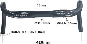 img 3 attached to UPANBIKE Aluminum Road Bike Handlebar 31.8mm 🚴 x 420mm Drop Bar with Horns and Bent Design