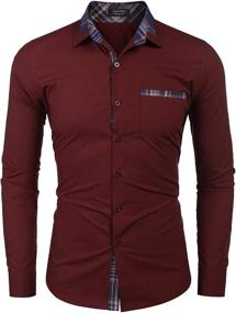 img 1 attached to COOFANDY Men's Casual Cotton Collared Sleeve Clothing