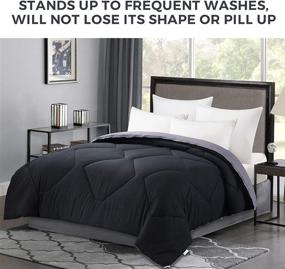 img 3 attached to 🛏️ FGZ Queen Comforter, Bedding Comforter Queen Size - All Season Down Alternative Duvet Quilted Comforter with Corner Tabs (Black Gray, 88''x 88'') - Most Wished for