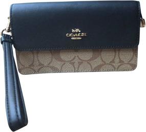 img 4 attached to Coach Signature Leather Foldover Wristlet