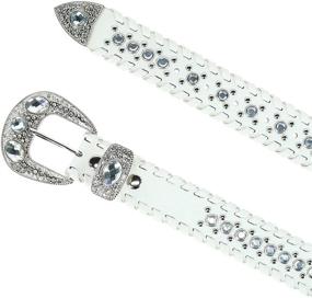 img 2 attached to 💎 Stylish CTM Ladies' Western Belt Embellished with Rhinestones and Studs