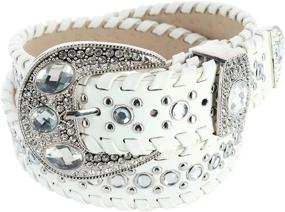img 3 attached to 💎 Stylish CTM Ladies' Western Belt Embellished with Rhinestones and Studs