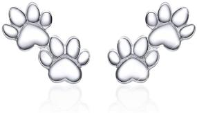 img 4 attached to 🎁 BISAER 925 Sterling Silver Stud Earrings: Hypoallergenic Cute Animal Butterfly, Cat Paw, Flower, Fairy, Mermaid Jewelry for Women and Girls – Perfect Gifts