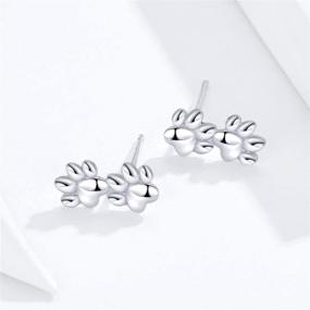 img 1 attached to 🎁 BISAER 925 Sterling Silver Stud Earrings: Hypoallergenic Cute Animal Butterfly, Cat Paw, Flower, Fairy, Mermaid Jewelry for Women and Girls – Perfect Gifts