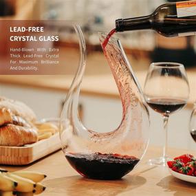 img 3 attached to 🍷 MHONFL 100% Lead-Free Crystal Swan-shaped Wine Decanter, 1500ml - Perfect Wine Gift & Accessories with Cleaning Brush