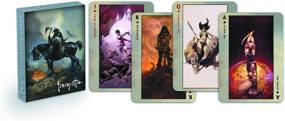 img 1 attached to 🃏 Immerse in the Mythic World: Dark Horse Deluxe Frank Frazetta Death Dealer Playing Cards