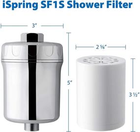img 1 attached to 🚿 15-Stage High Output Universal Shower Filter with Replaceable Cartridge, Chrome - iSpring SF1S: Eliminate Chlorine, Sediment, and More