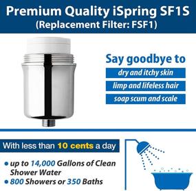 img 2 attached to 🚿 15-Stage High Output Universal Shower Filter with Replaceable Cartridge, Chrome - iSpring SF1S: Eliminate Chlorine, Sediment, and More