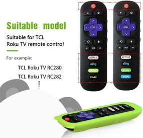 img 1 attached to 🐼 [2 Pack] Glow Blue and Glow Green Silicone Remote Control Case for TCL Roku TVs and Roku Players - Cute Panda Ear Shape, Anti-Slip Shockproof Cover for Roku TV Remote Controller