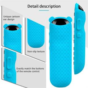 img 3 attached to 🐼 [2 Pack] Glow Blue and Glow Green Silicone Remote Control Case for TCL Roku TVs and Roku Players - Cute Panda Ear Shape, Anti-Slip Shockproof Cover for Roku TV Remote Controller