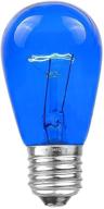 vibrant blue s14 outdoor patio edison replacement bulbs - pack of 25, e26 medium base, 11 watt - novelty lights + логотип