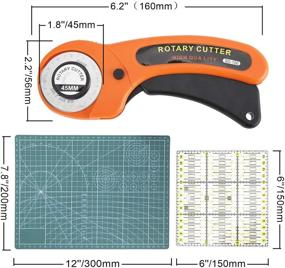 img 3 attached to 🔧 Toolly Rotary Cutter Kit: Premium Craft Supplies Set for Sewing and Quilting; Includes 45mm Rotary Cutter, Cutting Mat, Patchwork Ruler, Precision Knife, and 5 Extra Blades