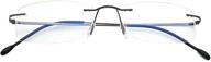 👓 blue light blocking rimless readers: anti glare filter eyeglasses for women and men - lightweight, eye-friendly reading glasses logo