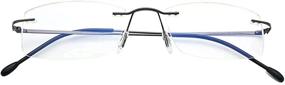 img 4 attached to 👓 Blue Light Blocking Rimless Readers: Anti Glare Filter Eyeglasses for Women and Men - Lightweight, Eye-Friendly Reading Glasses