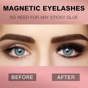 img 1 attached to 💫 Magnetic Eyelashes and Eyeliner Kit - 5 Pairs of Natural-Looking 3D False Lashes with Fine Applicator - Strong Magnetic Eye Lashes Set Pack - Reusable Fake Eyelashes - No Glue Required - Easy Application - Long-Lasting