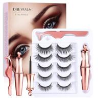 💫 magnetic eyelashes and eyeliner kit - 5 pairs of natural-looking 3d false lashes with fine applicator - strong magnetic eye lashes set pack - reusable fake eyelashes - no glue required - easy application - long-lasting logo