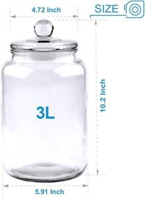 img 4 attached to 🏺 64oz Glass Jars with Lid - Food Grade Clear Candy Jar for Household Use (2 Pack)