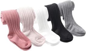 img 4 attached to 🧦 Set of 5 Cable Knit Cotton Tights for Toddler Girls - Soft Leggings, Pantyhose Stocking for Newborn Infants & Kids