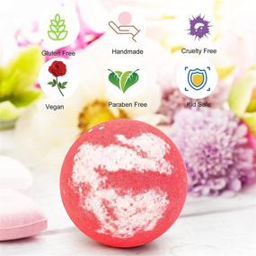 img 3 attached to JUSTDOLIFE Bath Bombs Gift Set: Handmade 5oz Bath Bombs with Roses Flowers, Vegan Essential Oils, Coconut Oil & Shea Butter - Fizzy Spa Kit for Women, Girls, Kids, Best Gift Idea