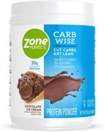 🍫 zoneperfect carb wise порошок с высоким содержанием протеина шоколадного мороженого - низкоуглеводный образ жизни, 30 г протеина, 22,4 унции, 2 штуки логотип