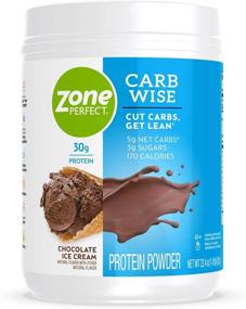 img 4 attached to 🍫 ZonePerfect Carb Wise Порошок с высоким содержанием протеина шоколадного мороженого - низкоуглеводный образ жизни, 30 г протеина, 22,4 унции, 2 штуки