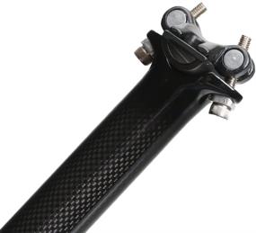 img 2 attached to 🚴 Premium 3K Carbon Fiber Bike Seatpost: 27.2/30.8 Dia, 350/400mm Length, Ideal for Mountain, Road, BMX Bikes (Black)