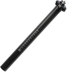 img 4 attached to 🚴 Premium 3K Carbon Fiber Bike Seatpost: 27.2/30.8 Dia, 350/400mm Length, Ideal for Mountain, Road, BMX Bikes (Black)