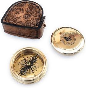 img 4 attached to 🧭 ALADEAN Brass Compass 2" - Engraved Quote Gift for Milestone Celebrations