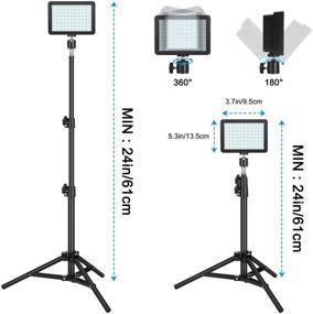img 2 attached to 💡 Versatile LED Video Light with Dimmable Brightness, Color Filters, Adjustable Tripod Stand, and Portable USB Fill Light for Studio Photography - Ideal for Table Top Shooting