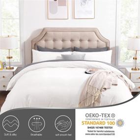 img 3 attached to 🌙 Dreamcountry Queen Size White Duvet Cover Set – 100% Washed Cotton, Oeko-TEX Certified – Ultra Soft Bedding with 2 Pillow Shams, Zipper Closure, and Corner Ties