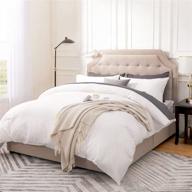 🌙 dreamcountry queen size white duvet cover set – 100% washed cotton, oeko-tex certified – ultra soft bedding with 2 pillow shams, zipper closure, and corner ties logo