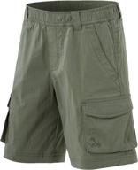 cqr kids youth pull on cargo shorts: lightweight outdoor camping hiking shorts with pockets логотип