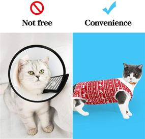 img 2 attached to HEYWEAN Cat Surgical Recovery Suit - Ideal for Abdominal Wounds, Skin Conditions, Post-Surgery Wear, E-Collar Alternative - Home Indoor Pets Clothing