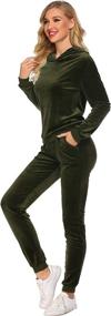 img 2 attached to 👚 HOTOUCH Women's Sweatsuit Set: Velour Hoodie & Pants Sport Sweat Suits | 2 Piece Tracksuits S-XXXL