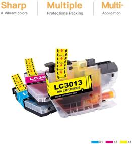 img 3 attached to 🖨️ E-Z Ink (TM) Compatible Ink Cartridge Replacement: Brother LC3013/LC3011/LC 3013. For Brother MFC-J491DW, MFC-J497DW, MFC-J690DW, MFC-J895DW Printer. Pack of 3 (Cyan, Magenta, Yellow).