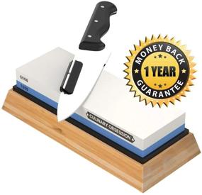 img 3 attached to 🔪 2-Sided Knife Sharpener Set: Whetstone Knife Sharpening Stone with Non-Slip Base, Angle Guide, Illustrated PDF & Video Instructions – 1000/6000 Grits (Arkansas Honing Stone/Japanese Waterstone)