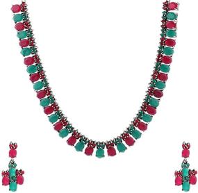 img 3 attached to Efulgenz Oxidized Zirconia Necklace Earrings Women's Jewelry