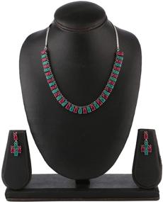 img 1 attached to Efulgenz Oxidized Zirconia Necklace Earrings Women's Jewelry