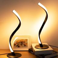 💡 bohon modern table lamp spiral led nightstand lamps - set of 2: 3 color modes, 10 brightness levels, metal bedside lamps for living room bedroom end tables office логотип