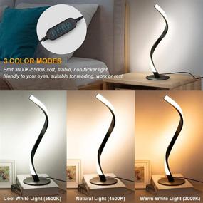 img 3 attached to 💡 BOHON Modern Table Lamp Spiral LED Nightstand Lamps - Set of 2: 3 Color Modes, 10 Brightness Levels, Metal Bedside Lamps for Living Room Bedroom End Tables Office