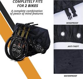 img 2 attached to 🚲 Rockoo Bike Cover - Heavy Duty 190T Nylon, Waterproof & UV Protected with Lock Holes - Ideal for Outdoor Storage of Mountain and Road Bikes/Bicycles