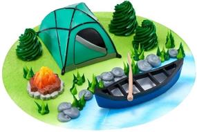 img 2 attached to 🏕️ Декоративный набор Cake Decoration Fireside Camp DecoSet от Decopac, Мульти, Палатка: 3x2.6x1.9; Каноэ с Веслом: 3.5x1.65x1.2; Костер: 1.4x1.2