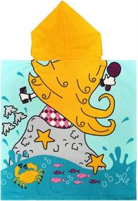img 3 attached to 👶 JHONGYA Kids Hooded Beach Towel for Boys Girls, Soft Microfiber Pool Bath Towel - 23.6 x 23.6 inch