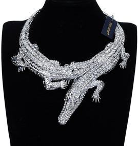 img 2 attached to Fashion Adjustable Snake/Crocodile/Scorpion Chain Collar Statement Necklace Set in Silver, Gold, and Rose Gold - Perfect for Women, Men, and Teens