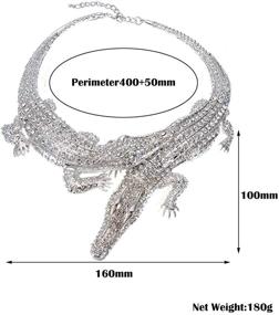 img 1 attached to Fashion Adjustable Snake/Crocodile/Scorpion Chain Collar Statement Necklace Set in Silver, Gold, and Rose Gold - Perfect for Women, Men, and Teens