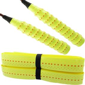 img 2 attached to 🎾 2-Pack Quality Yes QY Wide Perforated Super Absorbent Tennis Racket Overgrip: Anti-Slip Badminton & Table Tennis Tape Wrap