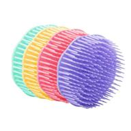 💆 enhance your haircare routine with shampoo scalp massage brush - 4 pack, assorted colors (random color) logo