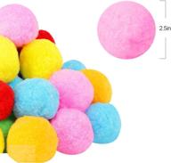 🎨 50-pack of assorted colors 2.5 inch pom poms for diy crafts, decorations, and creative projects logo